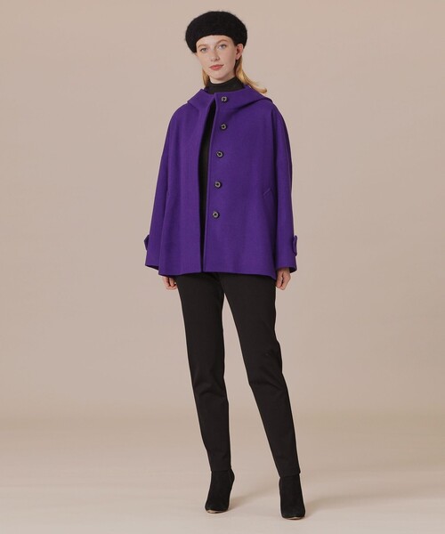 MACKINTOSH LONDON(マッキントッシュ ロンドン)の「【ROSLEY/ロズリー】ファインウールメルトンフーデッドショートコート(ピーコート・レディース・グリーン系その他4/ブラック/ベージュ・38)」の7枚目の写真