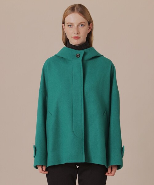 MACKINTOSH LONDON(マッキントッシュ ロンドン)の「【ROSLEY/ロズリー】ファインウールメルトンフーデッドショートコート(ピーコート・レディース・グリーン系その他4/ブラック/ベージュ・38)」の10枚目の写真
