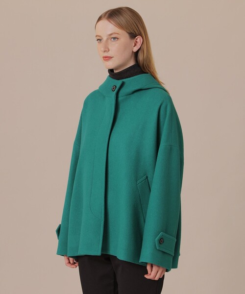 MACKINTOSH LONDON(マッキントッシュ ロンドン)の「【ROSLEY/ロズリー】ファインウールメルトンフーデッドショートコート(ピーコート・レディース・グリーン系その他4/ブラック/ベージュ・38)」の11枚目の写真