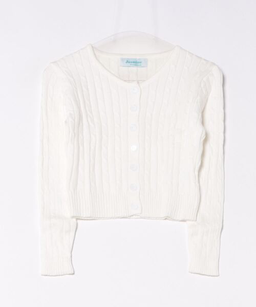 Jasmine Grandiflorum（ジャスミングランディフローラム）の「【Jasmine】ケーブル編みニットカーディガン（カーディガン/ボレロ・レディース・ブラック/ブルー/ホワイト/グリーン/ピンク・FREE）」の12枚目の写真