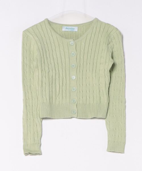 Jasmine Grandiflorum（ジャスミングランディフローラム）の「【Jasmine】ケーブル編みニットカーディガン（カーディガン/ボレロ・レディース・ブラック/ブルー/ホワイト/グリーン/ピンク・FREE）」の10枚目の写真