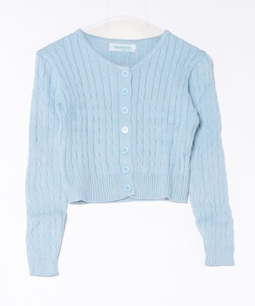 Jasmine Grandiflorum（ジャスミングランディフローラム）の「【Jasmine】ケーブル編みニットカーディガン（カーディガン/ボレロ・レディース・ブラック/ブルー/ホワイト/グリーン/ピンク・FREE）」の9枚目の写真