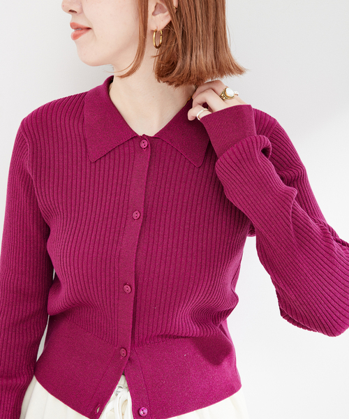 襟付きラメカーディガン(カーディガン/ボレロ)|B.C STOCK(ベーセーストック)