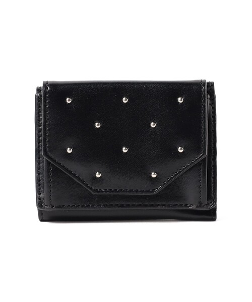 BEAMS HEART 三つ折り財布 ブラック スタッズ 3つ折り ウォレット