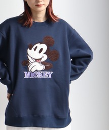 Disney（ディズニー）の「【Disney/ディズニー】アートワークデザイン 裏起毛 サガラ刺繍 クルーネック スウェット トレーナー（スウェット）」