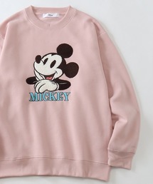 【Disney/ディズニー】アートワークデザイン 裏起毛 サガラ刺繍 クルーネック スウェット トレーナー