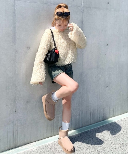 mily bilet(ミウィビレット)の「【mily bilet】大人可愛いトレンド感。フェザー前後2WAYショートリボンカーディガン(カーディガン/ボレロ・レディース・アイボリー/チャコールグレー/グレー・LARGE/MEDIUM/SMALL/X-LARGE)」の15枚目の写真