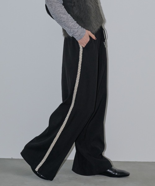 Shelly island（シェリーアイランド）の「レースラインイージーパンツ（その他パンツ・レディース・ブラック/グレー/ベージュ・FREE）」の2枚目の写真