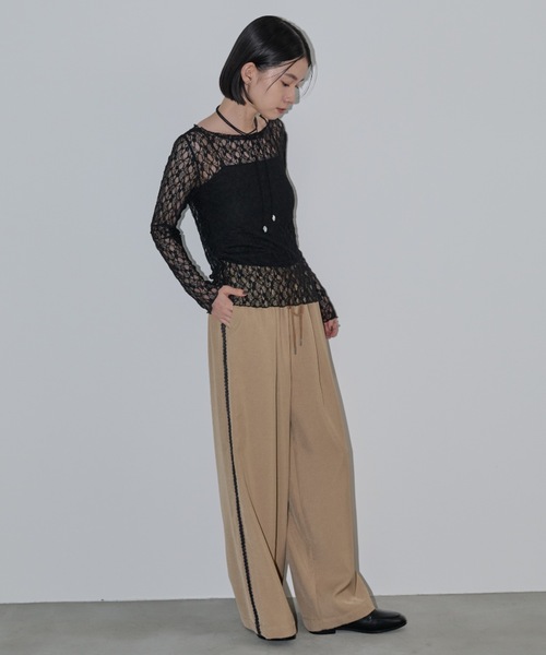 Shelly island（シェリーアイランド）の「レースラインイージーパンツ（その他パンツ・レディース・ブラック/グレー/ベージュ・FREE）」の17枚目の写真