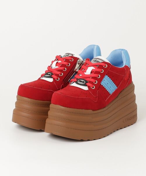 YOSUKE（ヨースケ）の「ヨースケYOSUKEウィメンズ厚底トリプルソールレースアップスニーカー2710023（スニーカー・レディース・ブラック×ブルー/ブラック/ホワイト/レッド系その他/パープル系その他・23.5cm/24.0cm/24.5cm/23.0cm/25.0cm/22.5cm）」の5枚目の写真