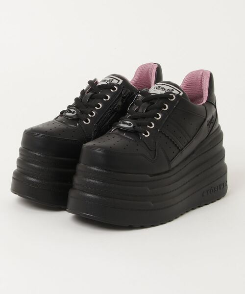 YOSUKE（ヨースケ）の「ヨースケYOSUKEウィメンズ厚底トリプルソールレースアップスニーカー2710023（スニーカー・レディース・ブラック×ブルー/ブラック/ホワイト/レッド系その他/パープル系その他・23.5cm/24.0cm/24.5cm/23.0cm/25.0cm/22.5cm）」の2枚目の写真