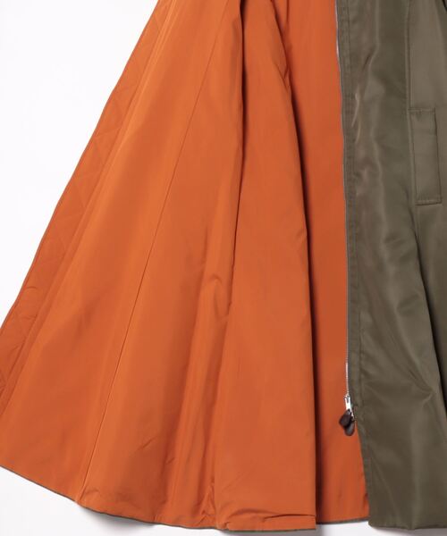 FURFUR（ファーファー）の「MA-1フレアロングコート（MA-1・レディース・ピンク/ブラック/カーキ・0/1）」の8枚目の写真