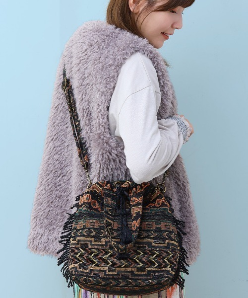 Rico ゴブラン巾着ショルダーバッグ（ショルダーバッグ）｜チチカカ（チチカカ） 6,589円