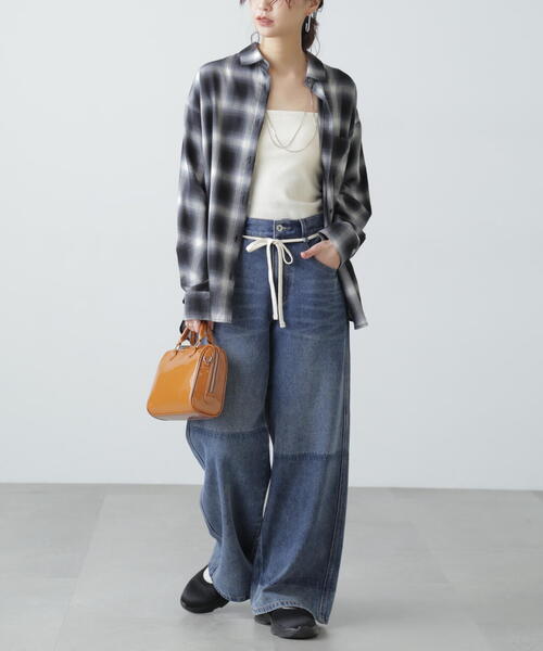 FREE'S MART(フリーズマート)の「◆オンブレチェックビッグシャツ(シャツ/ブラウス・レディース・オレンジ系その他/ブラック系その他・FREE)」の21枚目の写真