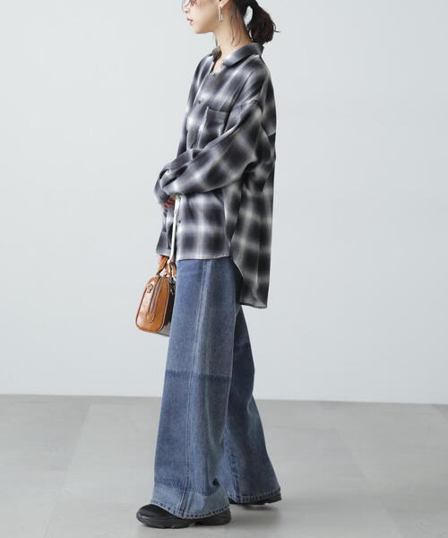 FREE'S MART(フリーズマート)の「◆オンブレチェックビッグシャツ(シャツ/ブラウス・レディース・オレンジ系その他/ブラック系その他・FREE)」の20枚目の写真