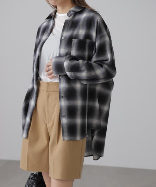 FREE'S MART(フリーズマート)の「◆オンブレチェックビッグシャツ(シャツ/ブラウス・レディース・オレンジ系その他/ブラック系その他・FREE)」の17枚目の写真