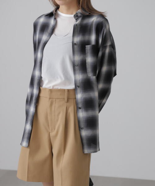 FREE'S MART(フリーズマート)の「◆オンブレチェックビッグシャツ(シャツ/ブラウス・レディース・オレンジ系その他/ブラック系その他・FREE)」の16枚目の写真