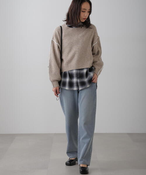 FREE'S MART(フリーズマート)の「◆オンブレチェックビッグシャツ(シャツ/ブラウス・レディース・オレンジ系その他/ブラック系その他・FREE)」の3枚目の写真