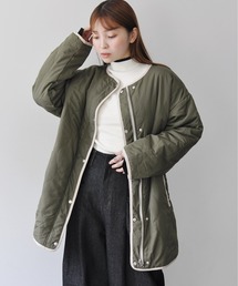 Meli rich | ひょうたんキルトリバーシブルサイドスリットキルティングコート(ミリタリージャケット)