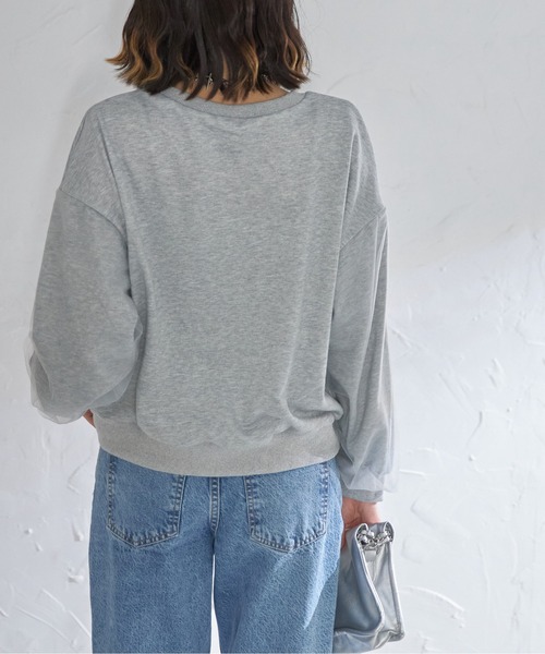 each（イーチ）の「チュールレイヤードスウェット（スウェット・レディース・ブラック/グレー・FREE）」の5枚目の写真