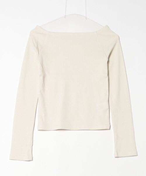 Per sist ence（パーシエンス）の「ラメリブオフショルトップス（Tシャツ/カットソー・レディース・アイボリー/ブラック/グレー/ブルー/カーキ・FREE）」の2枚目の写真