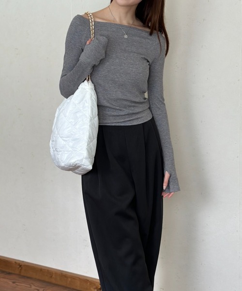 TREFLE＋1 スカラップオフショルトップス スカラップオフショルトップス～半袖 | Tops,トップス