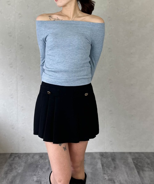 セール】ラメリブオフショルトップス（Tシャツ/カットソー）｜Per sist