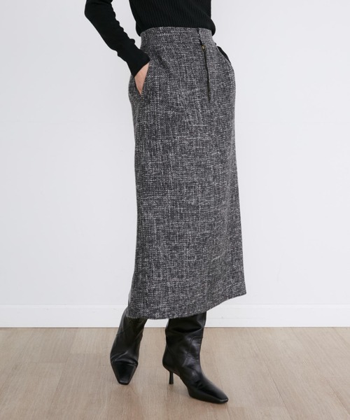 INED（イネド）の「杢ツイードタイトミディスカート
