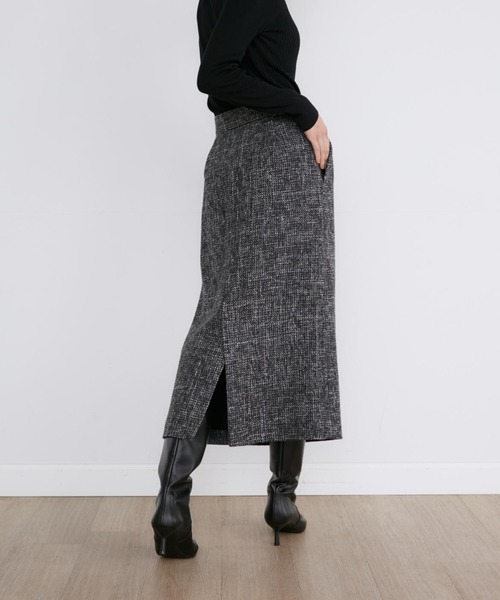 INED(イネド)の「杢ツイードタイトミディスカート【セットアップ対応】(スカート・レディース・ブラック・7号/9号)」の15枚目の写真