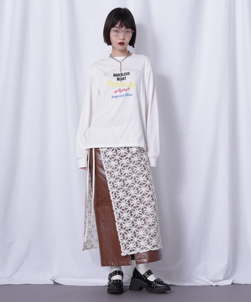 tシャツ (CREOLME)ロゴプリントロングTシャツ レディース CREOLME（クレオルム）の「(CREOLME)ロゴプリントロングTシャツ