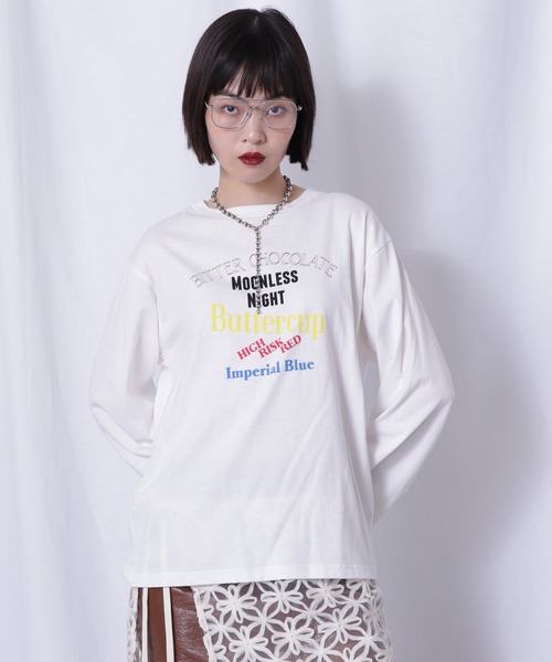 tシャツ (CREOLME)ロゴプリントロングTシャツ レディース CREOLME（クレオルム）の「(CREOLME)ロゴプリントロングTシャツ