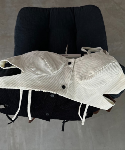 lawgy（ラウジー）の「corduroy front button bustier / コーデュロイフロントボタンビスチェ（キャミソール・レディース・アイボリー/ブラック/ブラウン・FREE）」の14枚目の写真