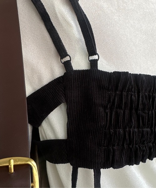 lawgy（ラウジー）の「corduroy front button bustier / コーデュロイフロントボタンビスチェ（キャミソール・レディース・アイボリー/ブラック/ブラウン・FREE）」の11枚目の写真