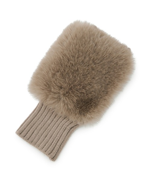 VIS（ビス）の「フィンガーレスファーアームウォーマー（手袋・レディース・ブラック/キナリ/ベージュ・FREE）」の5枚目の写真