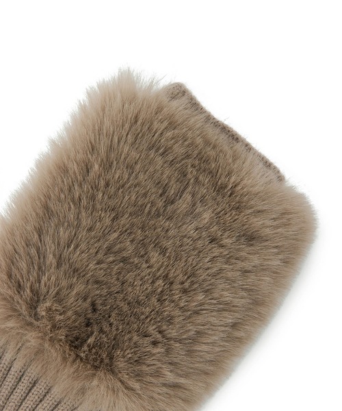 VIS（ビス）の「フィンガーレスファーアームウォーマー（手袋・レディース・ブラック/キナリ/ベージュ・FREE）」の7枚目の写真