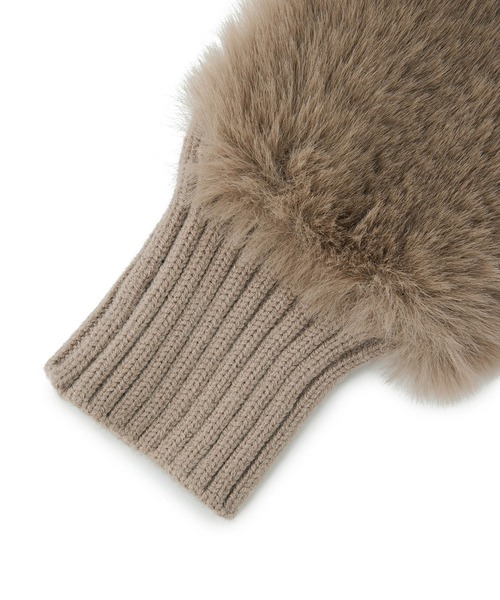 VIS（ビス）の「フィンガーレスファーアームウォーマー（手袋・レディース・ブラック/キナリ/ベージュ・FREE）」の8枚目の写真