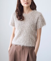 シャギー半袖ニット