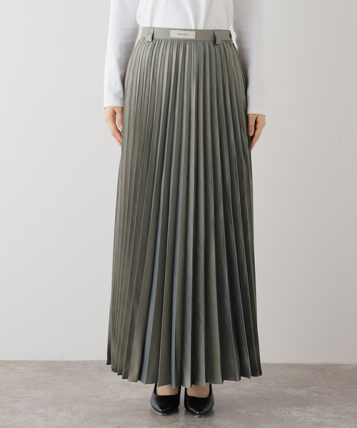 FUMIE TANAKA(フミエタナカ)の「【FUMIE TANAKA(フミエタナカ)】shiny pleats sk:スカート(スカート・レディース・チャコールグレー・2)」の3枚目の写真