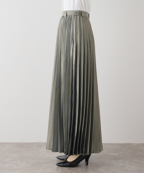 FUMIE TANAKA(フミエタナカ)の「【FUMIE TANAKA(フミエタナカ)】shiny pleats sk:スカート(スカート・レディース・チャコールグレー・2)」の4枚目の写真
