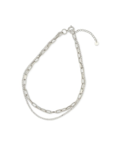 VIS（ビス）の「チェーンXライトストーンネックレス（ネックレス・レディース・ゴールド/シルバー・FREE）」の4枚目の写真