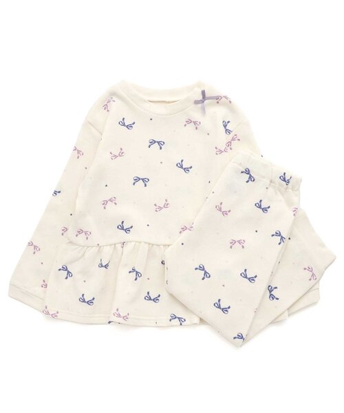 apres les cours（アプレレクール）の「リボン・さくらんぼ柄裏毛パジャマ（ルームウェア/パジャマ・キッズ・アイボリー/ピンク・130/120/110/100/90/80）」の7枚目の写真