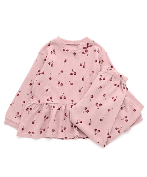 セール】リボン・さくらんぼ柄裏毛パジャマ（ルームウェア/パジャマ
