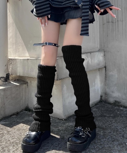 Miniministore(ミニミニストア)の「ニットレッグウォーマー レディース 靴下(レッグウォーマー・レディース・グレー/オフホワイト/ブラック/アイボリー・40cm/50cm/70cm)」の15枚目の写真