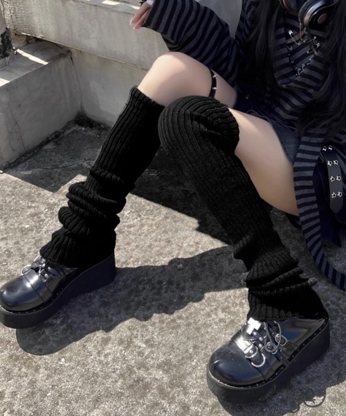 Miniministore(ミニミニストア)の「ニットレッグウォーマー レディース 靴下(レッグウォーマー・レディース・グレー/オフホワイト/ブラック/アイボリー・40cm/50cm/70cm)」の19枚目の写真