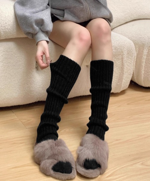 Miniministore(ミニミニストア)の「ニットレッグウォーマー レディース 靴下(レッグウォーマー・レディース・グレー/オフホワイト/ブラック/アイボリー・40cm/50cm/70cm)」の20枚目の写真