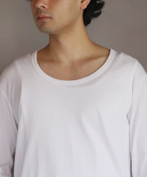 ８(eight)（エイト）の「T/CフライスUネック長袖Tシャツ（Tシャツ/カットソー・メンズ・ネイビー/ホワイト/ブラック/グレー/チャコールグレー・MEDIUM/X-LARGE/LARGE）」の12枚目の写真