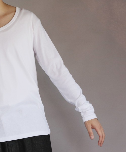 ８(eight)（エイト）の「T/CフライスUネック長袖Tシャツ（Tシャツ/カットソー・メンズ・ネイビー/ホワイト/ブラック/グレー/チャコールグレー・MEDIUM/X-LARGE/LARGE）」の13枚目の写真