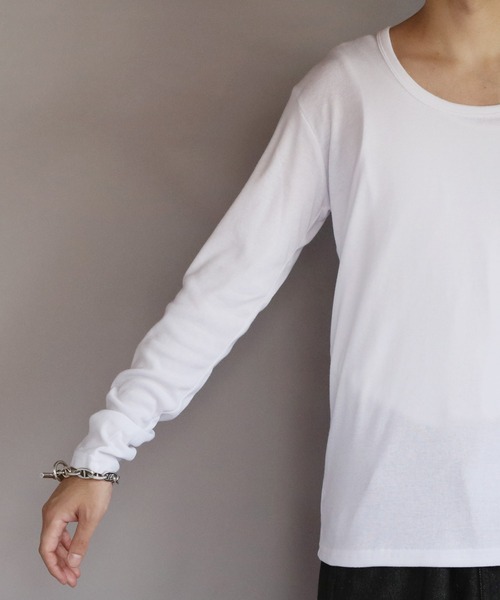 ８(eight)（エイト）の「T/CフライスUネック長袖Tシャツ（Tシャツ/カットソー・メンズ・ネイビー/ホワイト/ブラック/グレー/チャコールグレー・MEDIUM/X-LARGE/LARGE）」の14枚目の写真