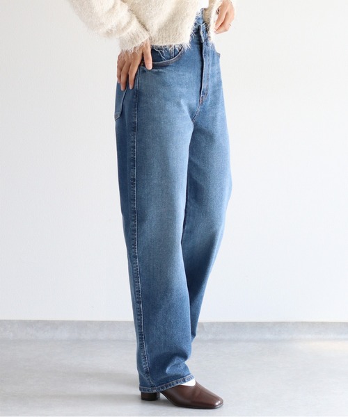 cepo(セポ)の「〈セットアップコーデ可能〉ラップカーブデニムパンツ(デニムパンツ・レディース・ワンウォッシュ/ブルー系2・S/M/L)」の1枚目の写真
