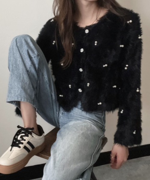 パール＆ストーンカーディガン（Tシャツ/カットソー）｜deux amour